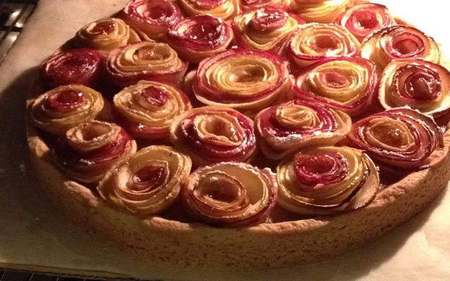 Tarte bouquet de roses ®, d'après Alain Passard