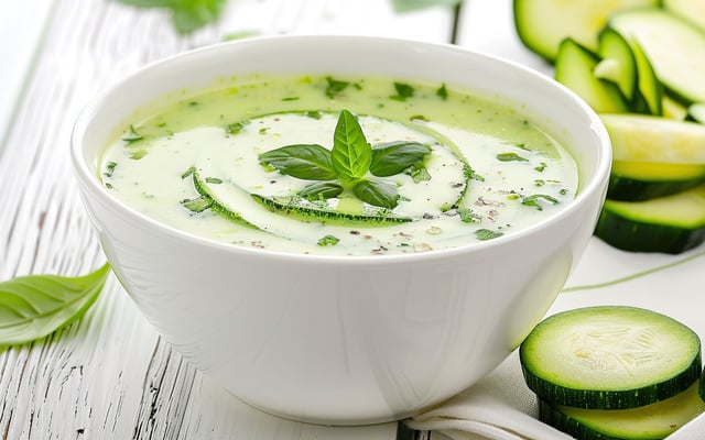 Soupe froide de courgettes