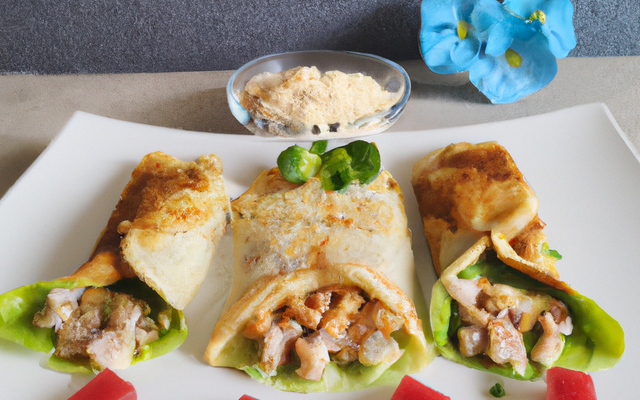 Crêpes coco au poulet mariné