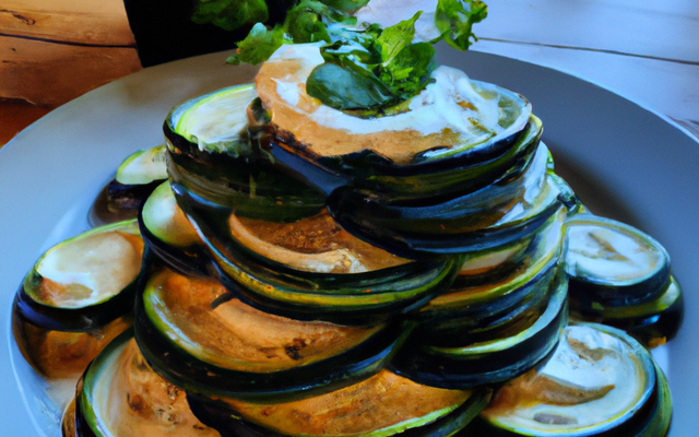 Tian de courgettes au chèvre et à la menthe