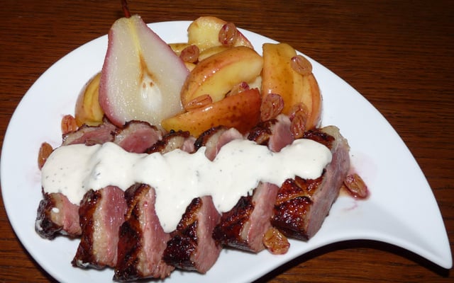 Magret de canard sauce Boursin aux 3 poivres