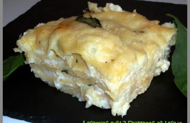 Lasagnes aux 3 fromages et basilic