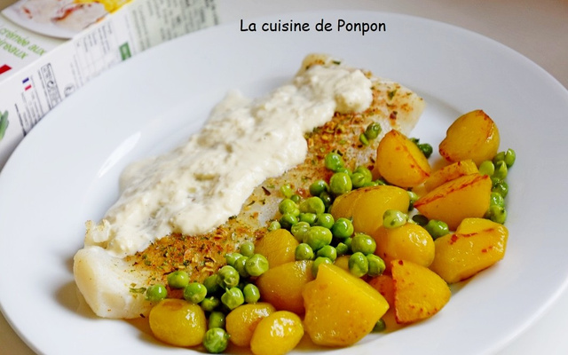Filet de cabillaud cuit à basse température et sauce aux poireaux