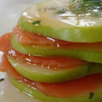 Millefeuille de saumon-pomme à l'érable