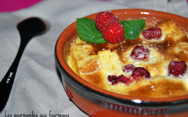 Sabayon au quatre-quarts et aux framboises