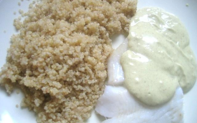 Flétan sauce curry et quinoa
