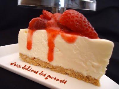 Cheesecake classique au chocolat blanc et fraises