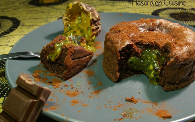 Fondants au chocolat cœur fruit de la passion