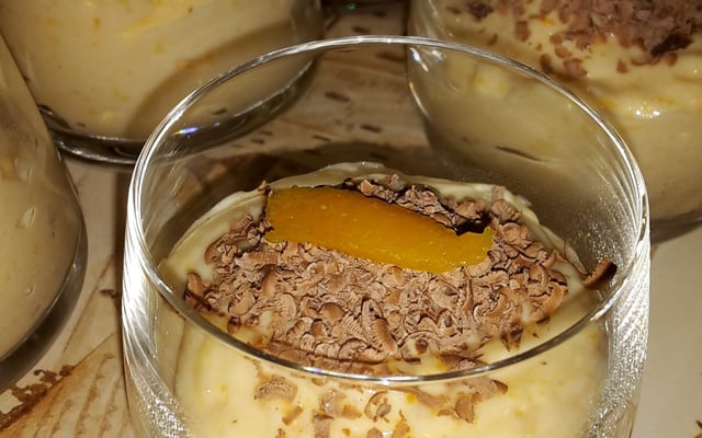 Mousse de pêches chocolat blanc