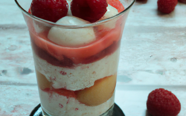 Verrine rose, litchi et framboise