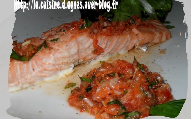 Pavé de saumon aux saveurs printanières