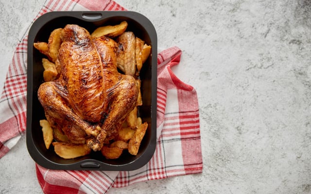 Poulet rôti parfumé au thym