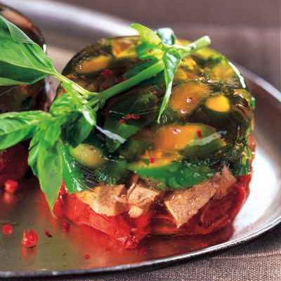 Terrine de langue d'agneau aux petits légumes