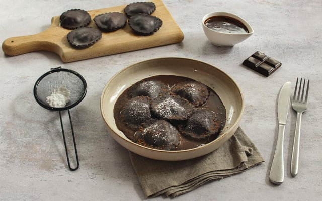 Raviolis sucrés poire/chocolat