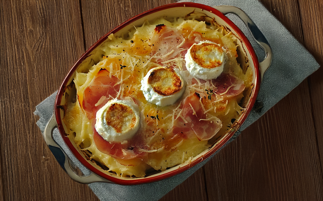 Gratin à la bûche de chèvre