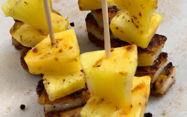 Brochettes d'ananas et pain d'épices
