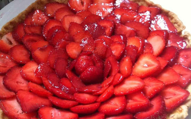 Tarte aux fraises et crème d'amande à la pistache