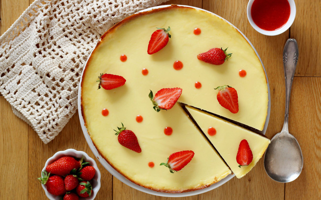 New York cheesecake au coulis de fraises