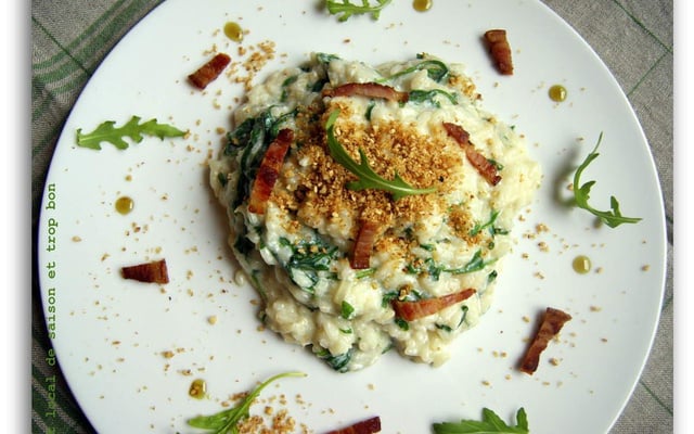 Risotto roquette brocciu et chapelure