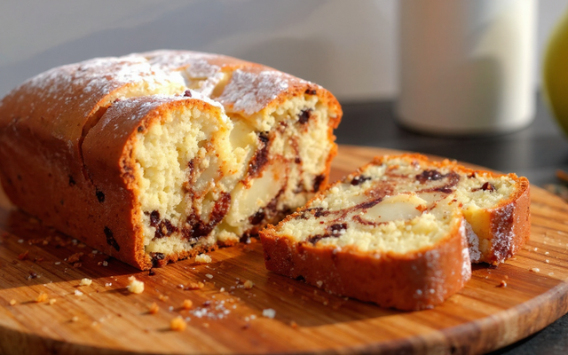 Cake à la poire et aux pépites de chocolat