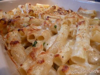 Rigatoni aux quatre fromages et persil à l'ail