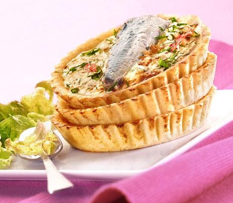Tarte basquaise aux sardines pimentées