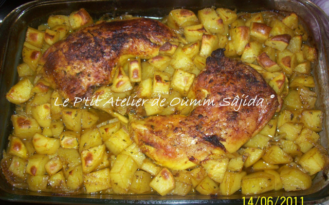 Cuisses de poulet et pomme de terre au four