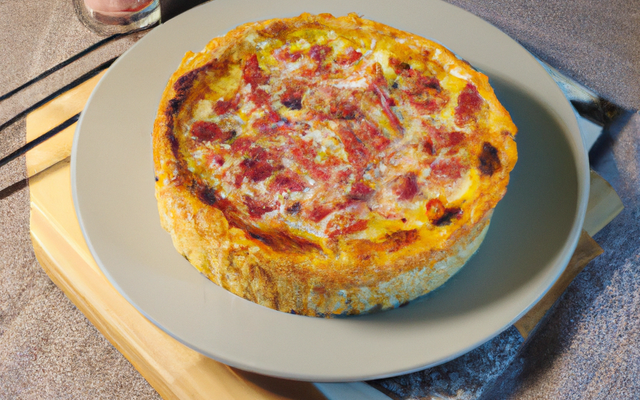 Quiche aux allumettes de jambon