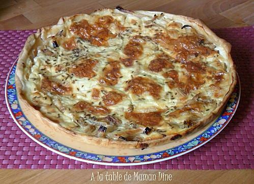 Tarte aux oignons, reblochon et graines de cumin