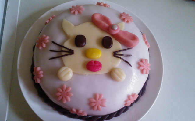 Gâteau "américain" aux 3 chocolats et pâte à sucre