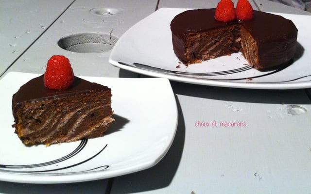 Marbré chocolat noir - framboise