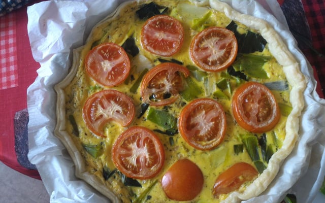 Quiche poireaux thon moutardé