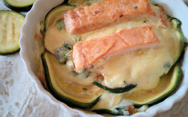 Gratin de saumon aux courgettes