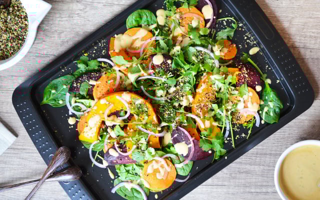 Salade de légumes d'automne au dukkah