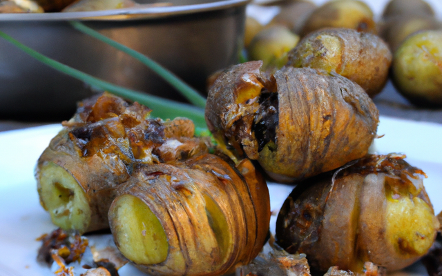 Pommes de terre grenailles farcies aux escargots et noisettes