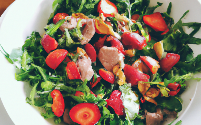 Salade roquette veau fraise