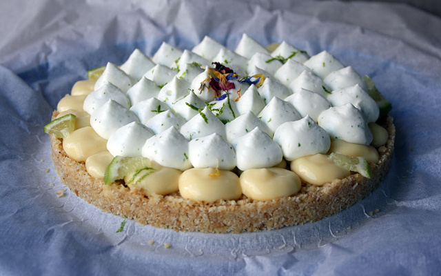 Tarte citron vert- basilic