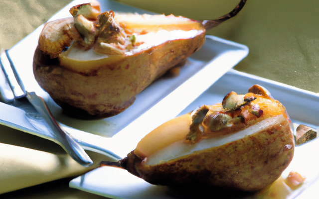 Poires farcies aux noix et aux amandes