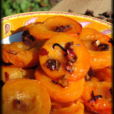 Abricots caramélisés au miel et Florale à la Merise