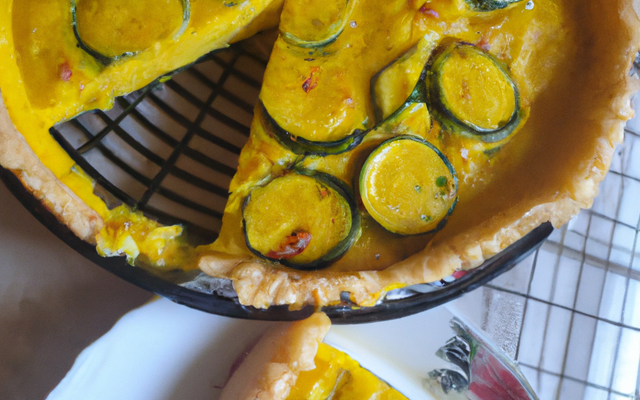 Quiche aux courgettes assaisonnée de curry et curcumin 