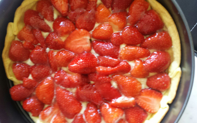 Tarte aux fraises traditionnelle à la crème pâtissière