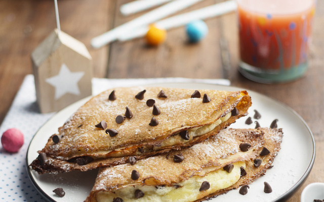 Crêpes soufflées aux pépites de chocolat