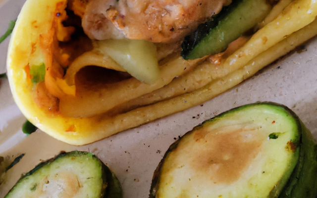 Crêpe farcie au poulet et courgette