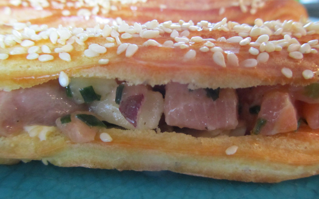 Eclairs aux pommes verte et deux saumons