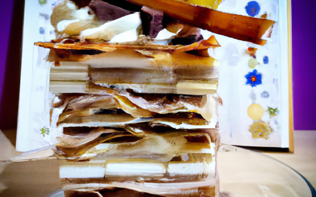 Mille-feuilles crème spéculoos/mousse de poire et son glaçage au chocolat blanc