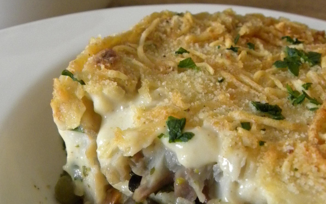 Gratin de colin aux légumes de printemps