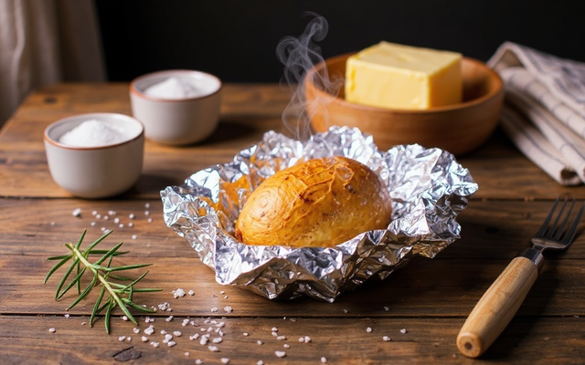 Pomme de terre au barbecue avec aluminium