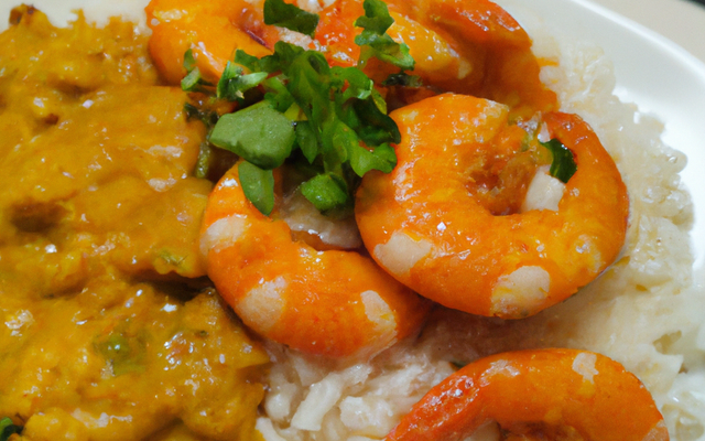 Riz aux crevettes et curry classique