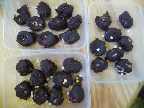 Bouchées de noix de coco au chocolat