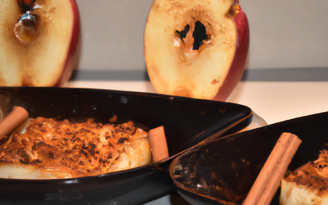 Pommes flambées au rhum et son crumble de pain d'épice